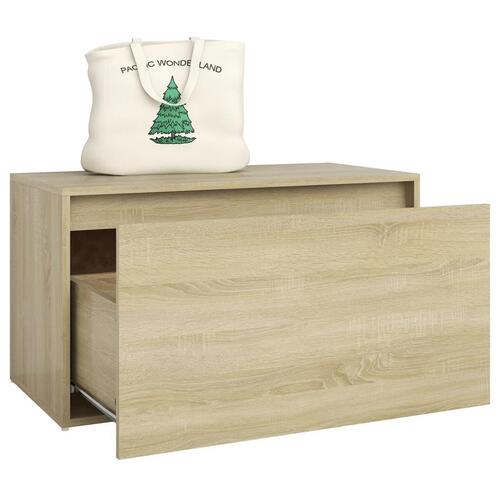 Entrébænk 80x40x45 cm konstrueret træ sonoma-eg