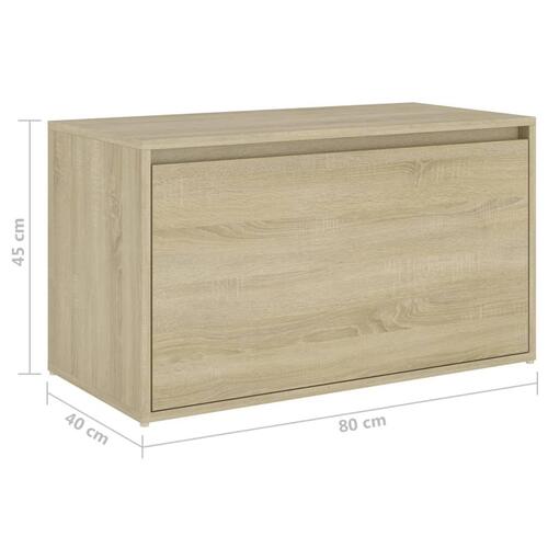 Entrébænk 80x40x45 cm konstrueret træ sonoma-eg