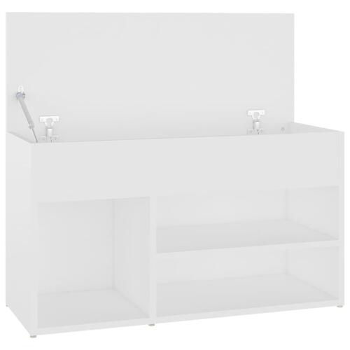Skobænk 80x30x45 cm konstrueret træ hvid