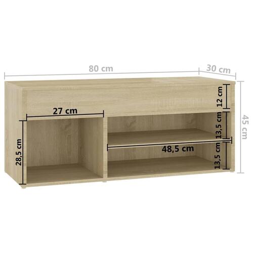 Skoreol 80x30x45 cm konstrueret træ sonoma-eg