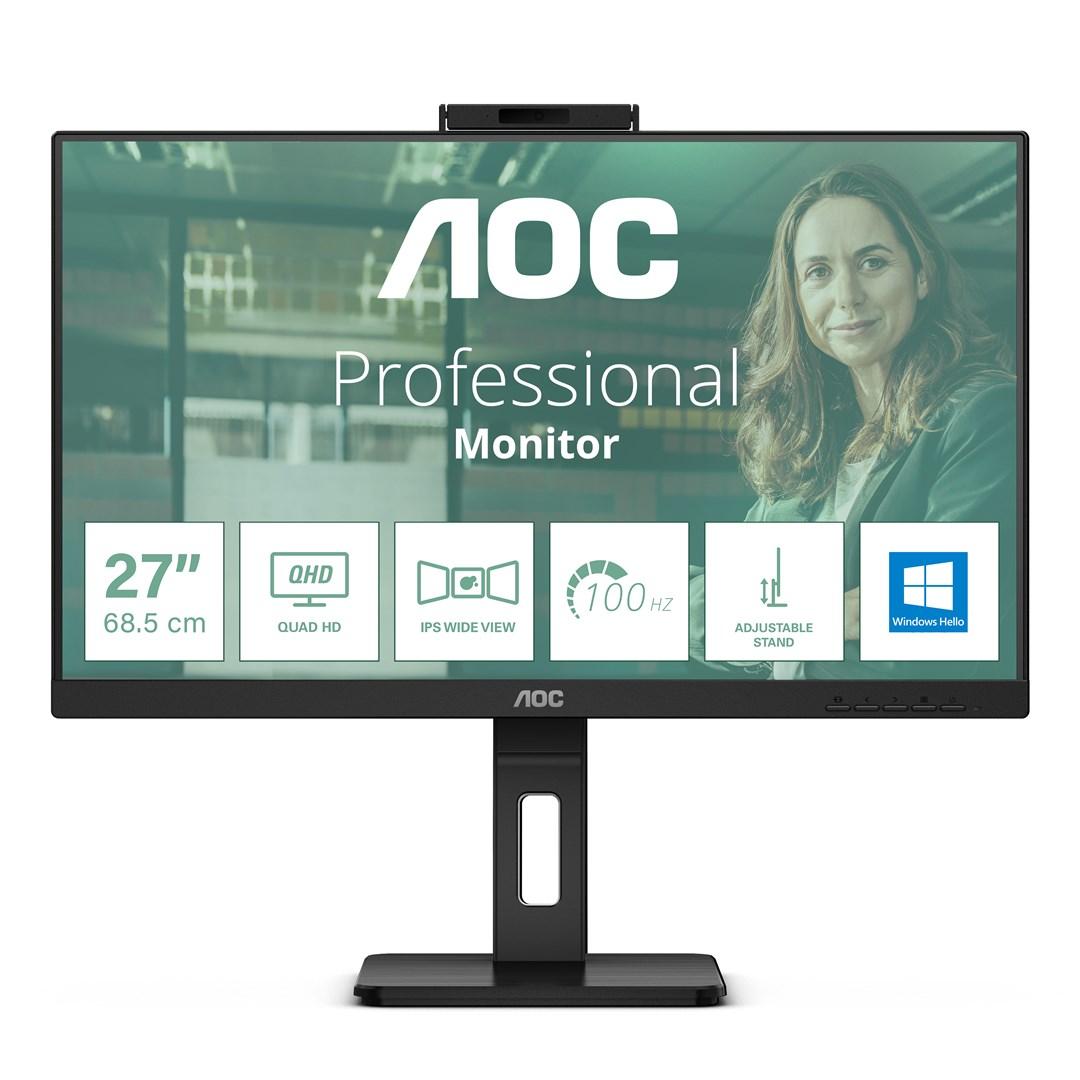 AOC Q27P3CW 27" QHD IPS skærm - 100 Hz, USB-C 90 W, webcam billede