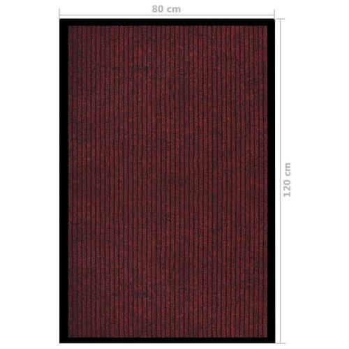 Dørmåtte 80x120 cm stribet rød