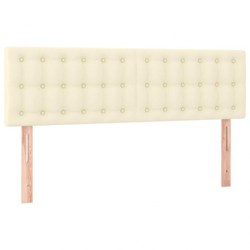 Kontinentalseng med madras 140x190 cm - kunstlæder, creme