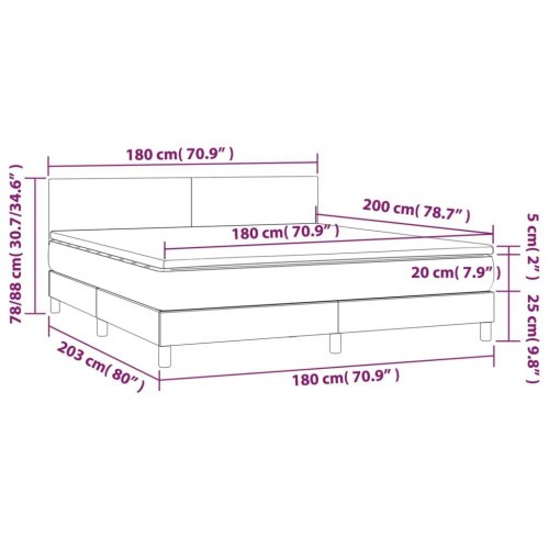 Kontinentalseng 180x200 cm i kunstlæder - cremefarvet, med madras og topmadras