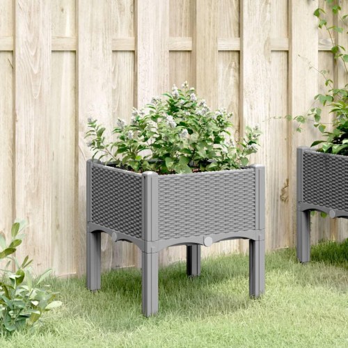 Plantekasse med ben 40 x 40 x 42 cm - lysegrå