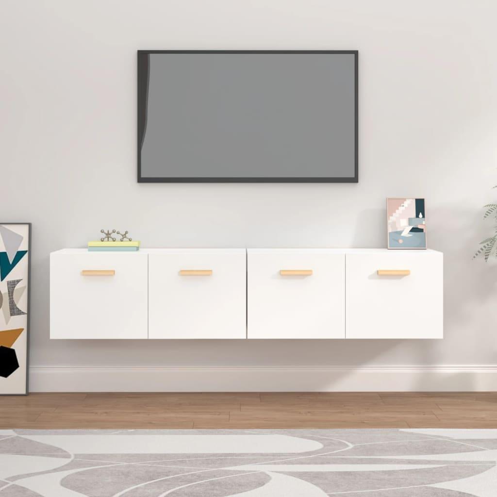 Vægskabe 2 stk. 80x35x36,5 cm konstrueret træ hvid billede
