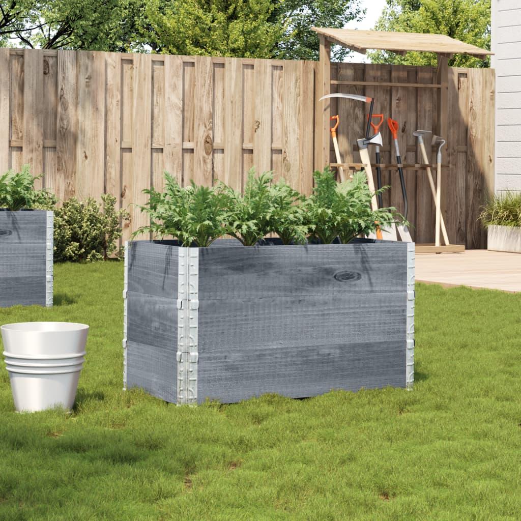 Plantekasse 100x50 cm massivt fyrretræ grå billede