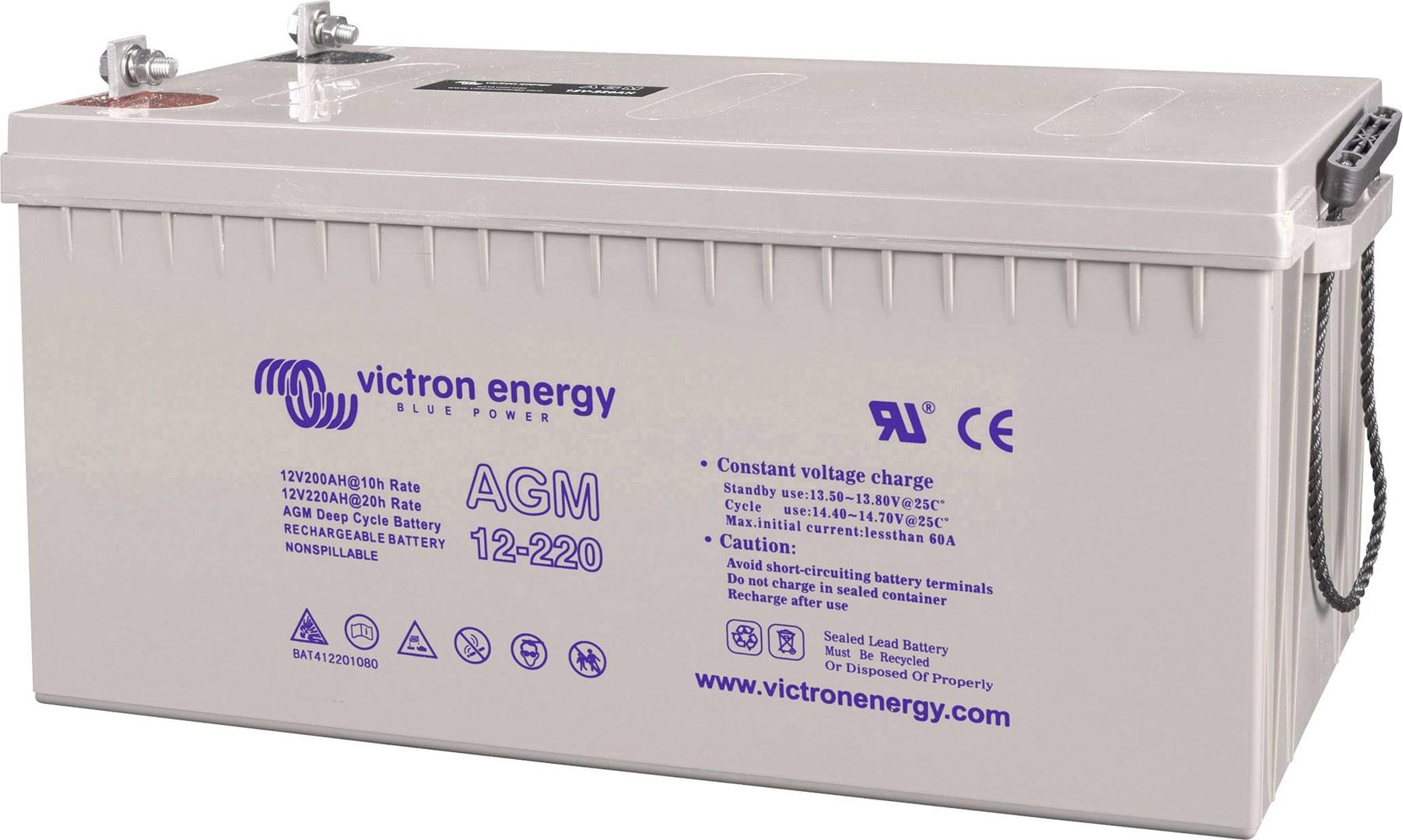 Victron Energy AGM 12V 220Ah dybcyklus-batteri billede