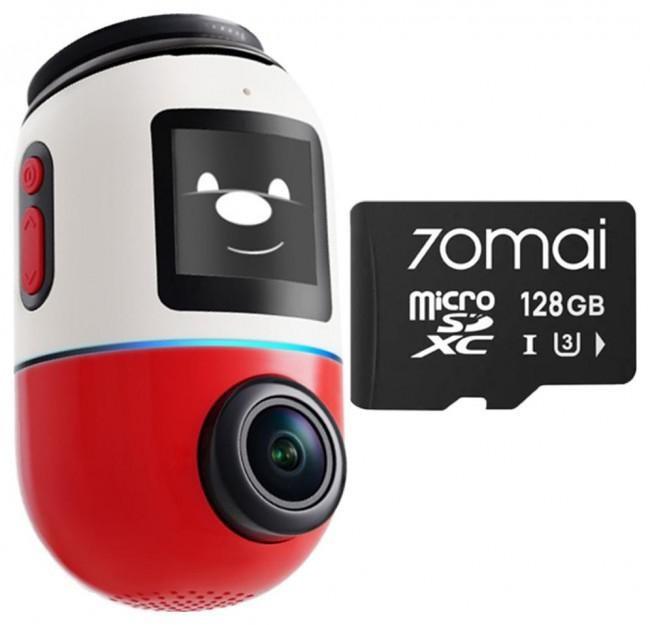 70mai Omni X800 4K dashcam - rød + microSD-kort 128 GB billede