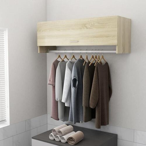 Garderobeskab 100x32,5x35 cm konstrueret træ sonoma-eg