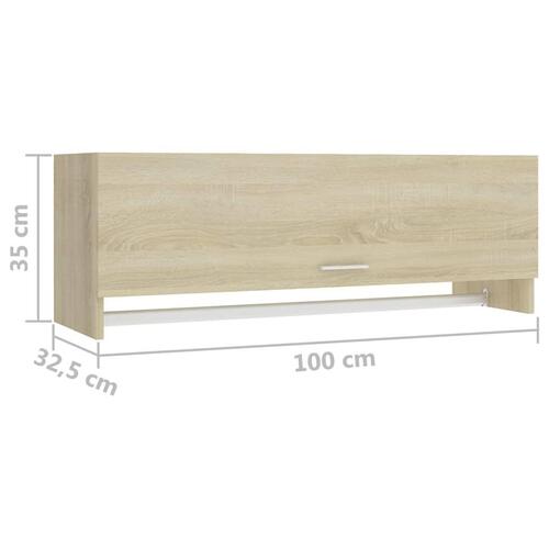 Garderobeskab 100x32,5x35 cm konstrueret træ sonoma-eg