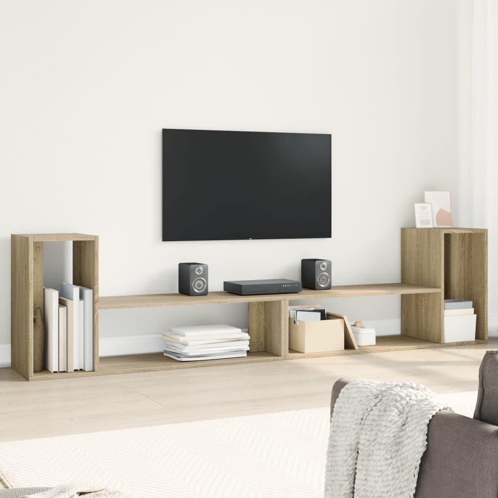 Tv-borde sæt med 2 - 100×30×50 cm i sonoma-eg, konstrueret træ billede