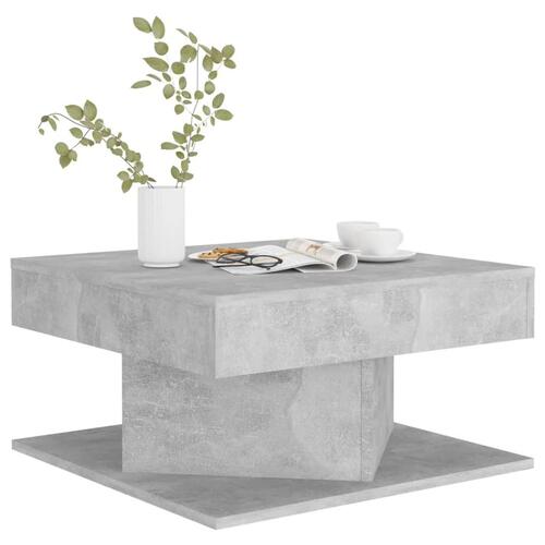 Sofabord 57x57x30 cm konstrueret træ betongrå