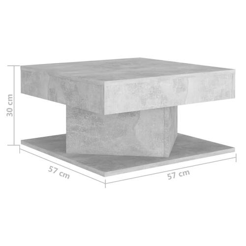 Sofabord 57x57x30 cm konstrueret træ betongrå