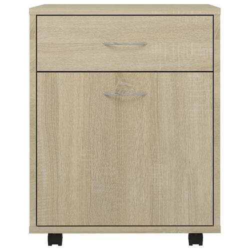 Skab med hjul 45x38x54 cm konstrueret træ sonoma-eg
