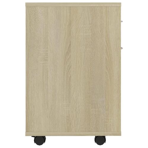 Skab med hjul 45x38x54 cm konstrueret træ sonoma-eg
