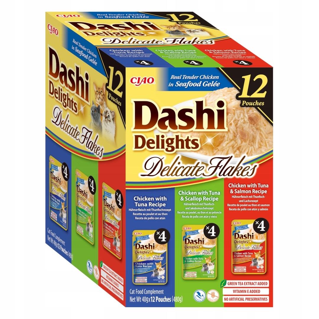 INABA Dashi Delights Delicate Flakes Tuna Mix â vÃ¥dfoder til kat, 12Ã40 g billede