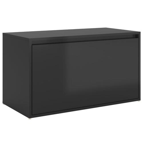 Entrébænk 80x40x45 cm konstrueret træ sort højglans