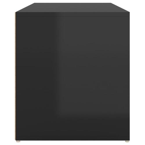 Entrébænk 80x40x45 cm konstrueret træ sort højglans