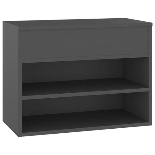 Skobænk 60x30x45 cm konstrueret træ grå