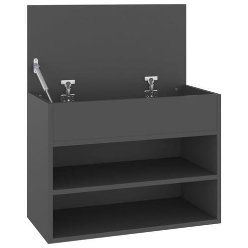 Skobænk 60x30x45 cm konstrueret træ grå