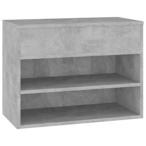 Skobænk 60x30x45 cm konstrueret træ betongrå