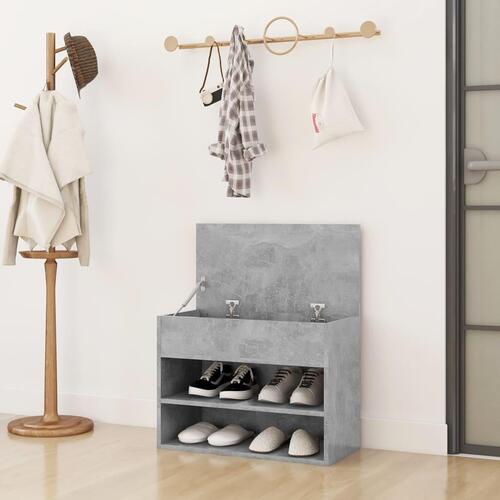 Skobænk 60x30x45 cm konstrueret træ betongrå