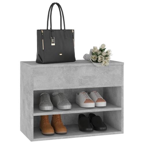 Skobænk 60x30x45 cm konstrueret træ betongrå