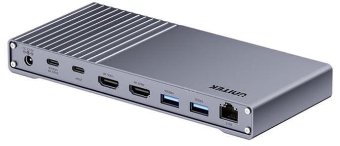 UNITEK USB4 tredobbelt dockingstation 40 Gbit/s med 120 W strømforsyning billede