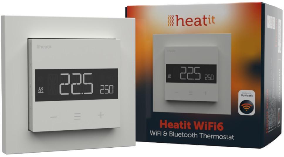 Heatit WiFi6 hvid RAL 9003 - Wi‑Fi & Bluetooth termostat 3.600 W / 16 A billede