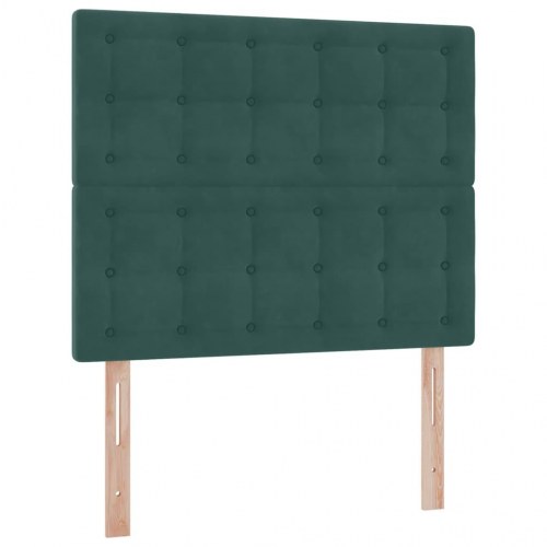 Seng med opbevaring og madras Mørkegrøn 120 x 190 cm Fløjl