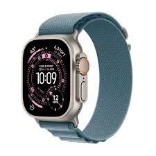 Apple Watch Ultra 3 GPS + Cellular 49 mm â naturlig titanium med Light Blue Alpine Loop (Small) billede