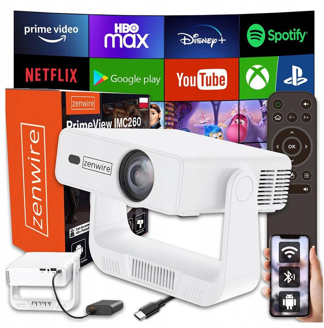 Zenwire IMC260 mini projektor - Android, WiFi, 360° stativ, Full HD/4K-understøttelse billede