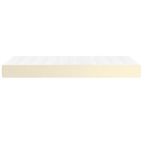 Springmadras med pocketfjedre - medium 80×200×20 cm, kunstlæder creme