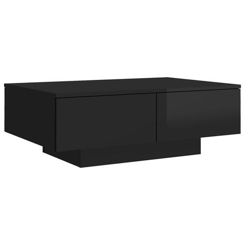 Sofabord 90x60x31 cm spånplade sort højglans