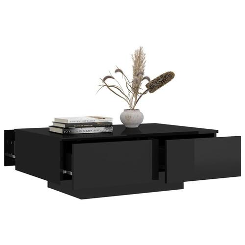 Sofabord 90x60x31 cm spånplade sort højglans