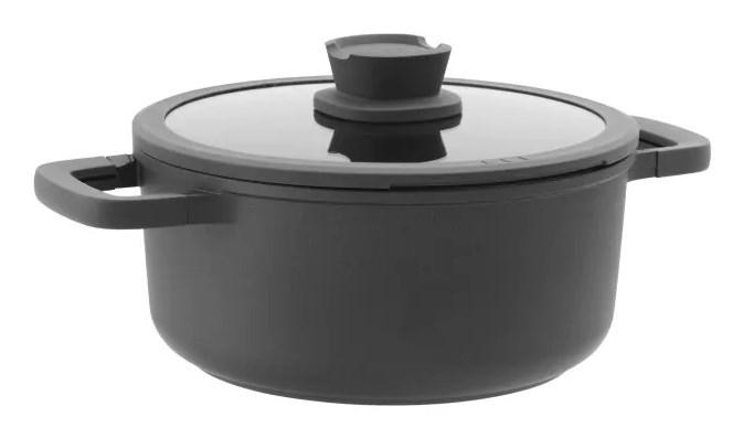 Berghoff Leo suppegryde 4,4 l - sort, glaslåg billede
