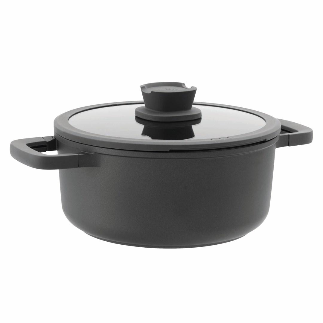 Berghoff Leo Stone+ gryde 4,4 l - sort aluminium med glaslåg billede
