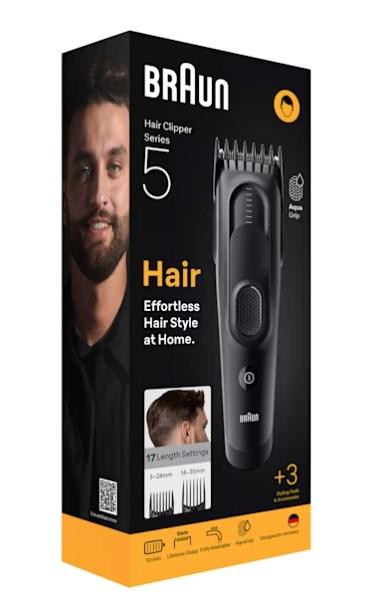 Braun HC5530 hårtrimmer - sort, 17 længder, NiMH billede