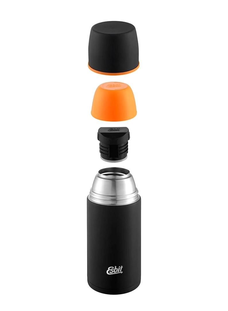ESBIT termoflaske 1,0 l - sort/orange, vakuumisolering billede