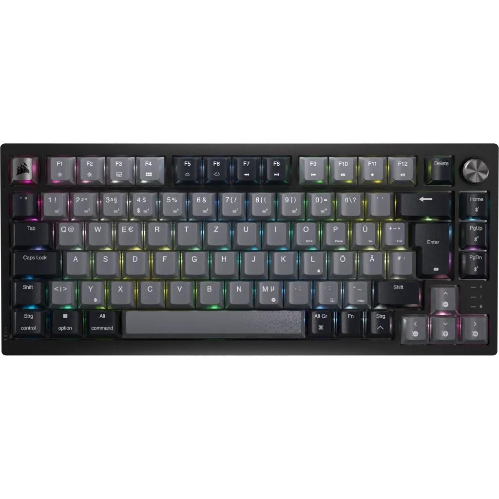Corsair K65 Plus Wireless - 75 % mekanisk RGB gaming-tastatur (RF trådløs + USB, QWERTY Engelsk) - Sort