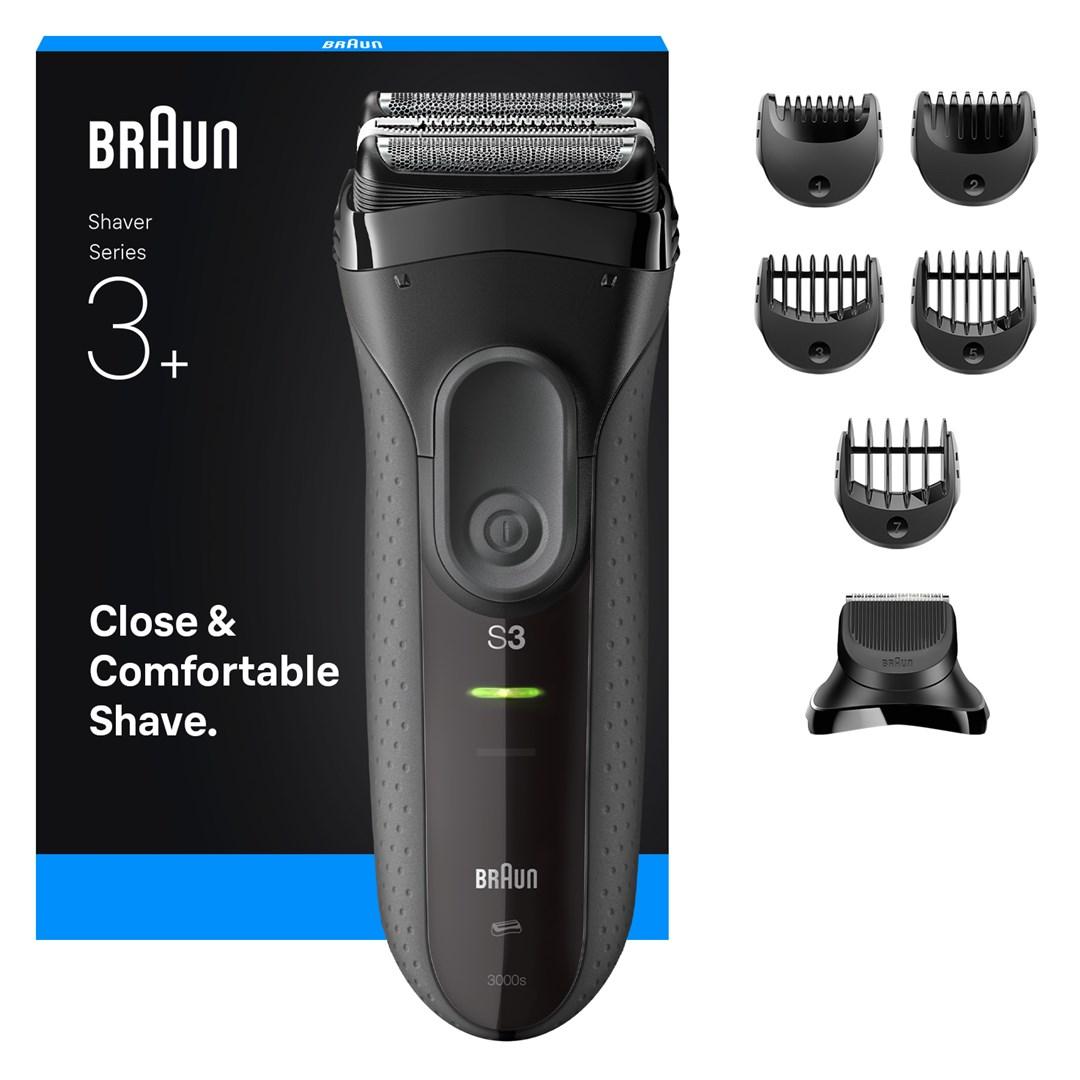 Braun Series 3 3000BT Wet & Dry barbermaskine â sort/grÃ¥ (3â7 mm) billede