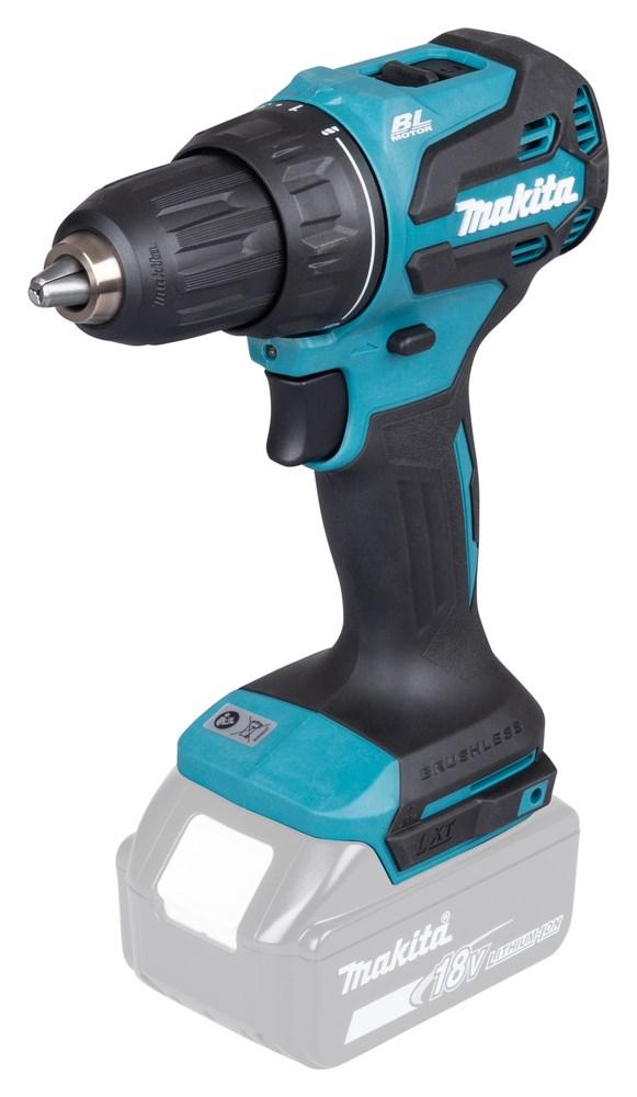 Makita DDF490Z 18V børsteløs boremaskine - 1.900 o/min, nøglefri 13 mm, blå/sort