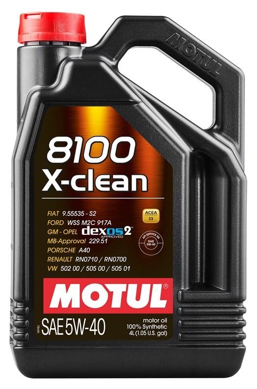 Motul 8100 X-clean C3 SAE 5W-40 motorolie - 4 l billede