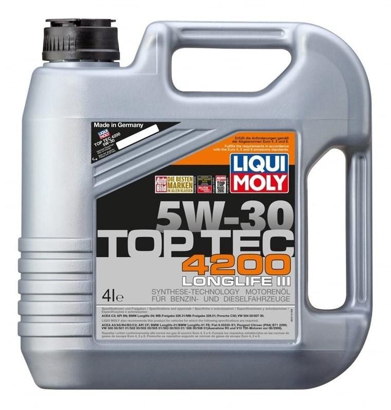 LIQUI MOLY Top Tec 4200 5W-30 motorolie - 4 l billede