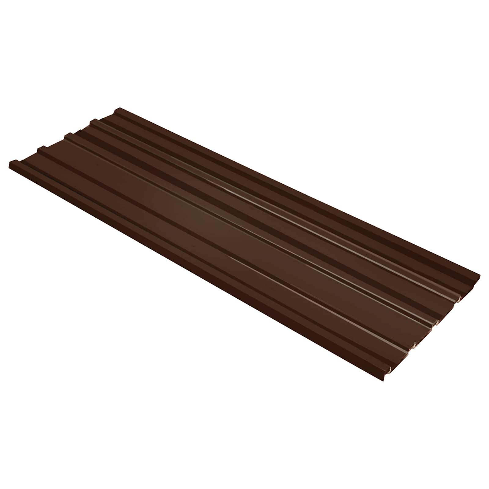 Tagpanel 12 stk Brun 129 x 45 cm Galvaniseret stål billede
