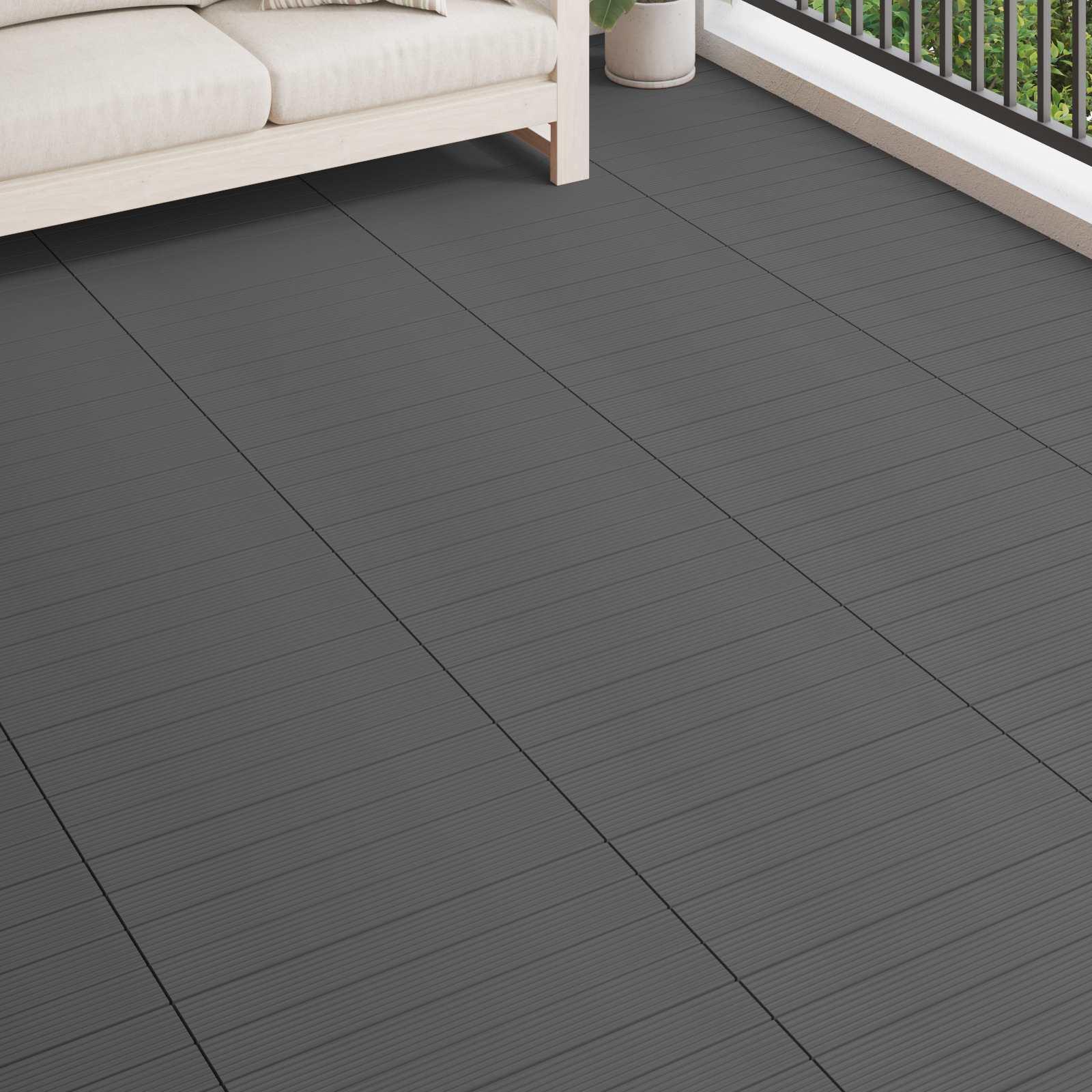 Terrasse Flise 6 stk Grå 60 x 30 cm WPC billede