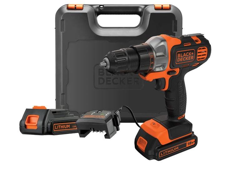Black+Decker MT218KB 18V skruemaskine/bor - 800 o/min, med kuffert billede