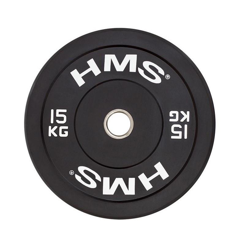HMS BBR15 olympisk vægtskive 15 kg - gummibelagt, sort billede