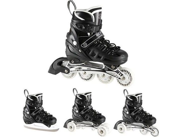 NILS eXtreme NH10905 4-i-1 rulleskøjter - sort LED, str. S (31-34) billede